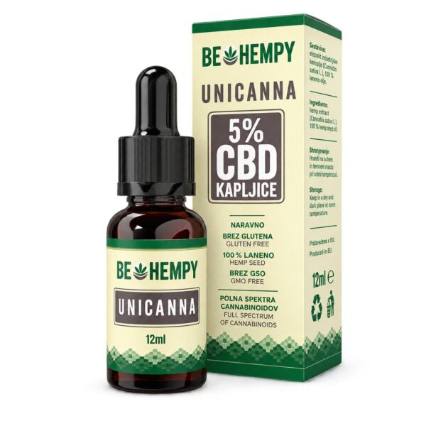 UniCanna: 5 % CBD kapljice, 10 ml